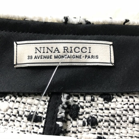 NINA RICCI tweed pleated panel skirt